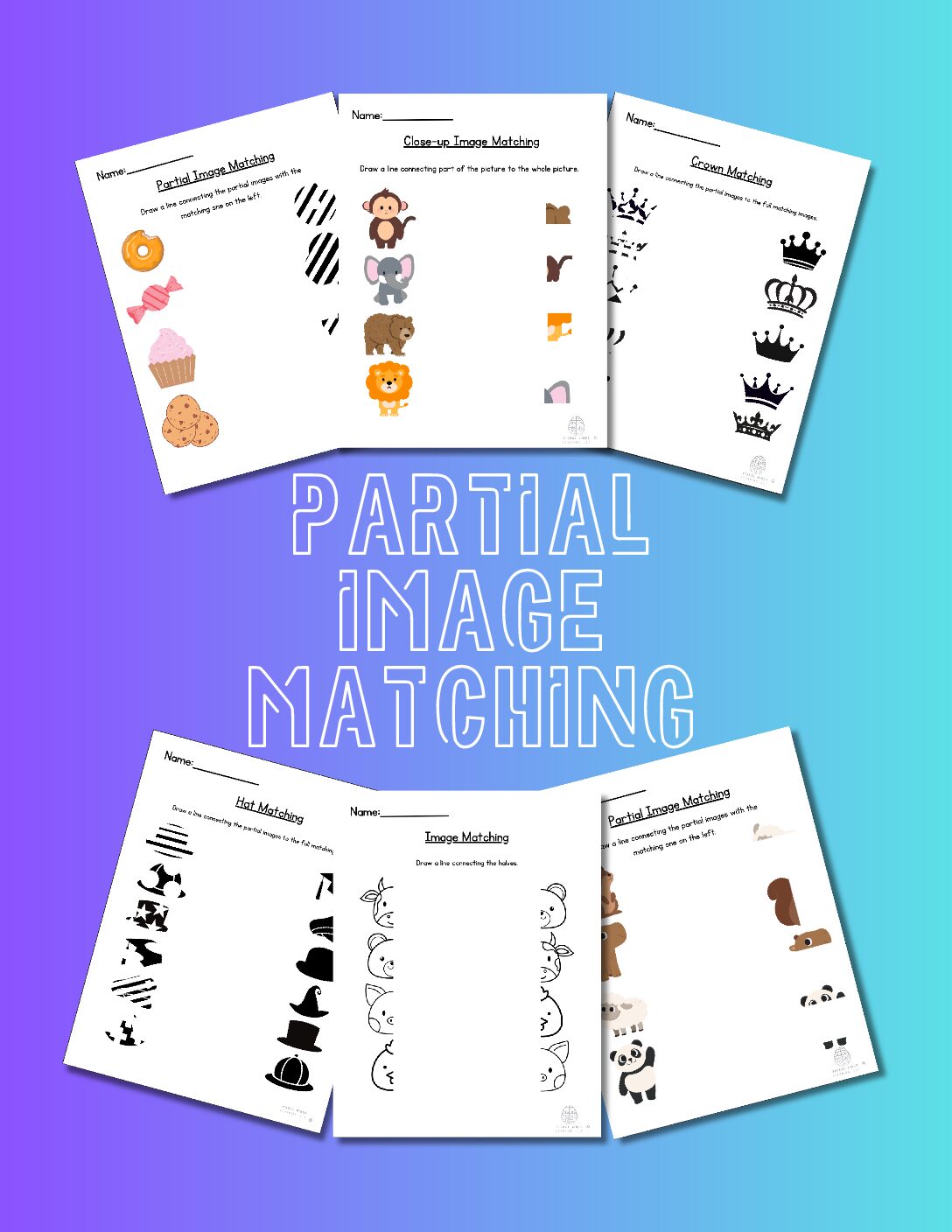 Visual Closure Partial Images Matching 28 Pack