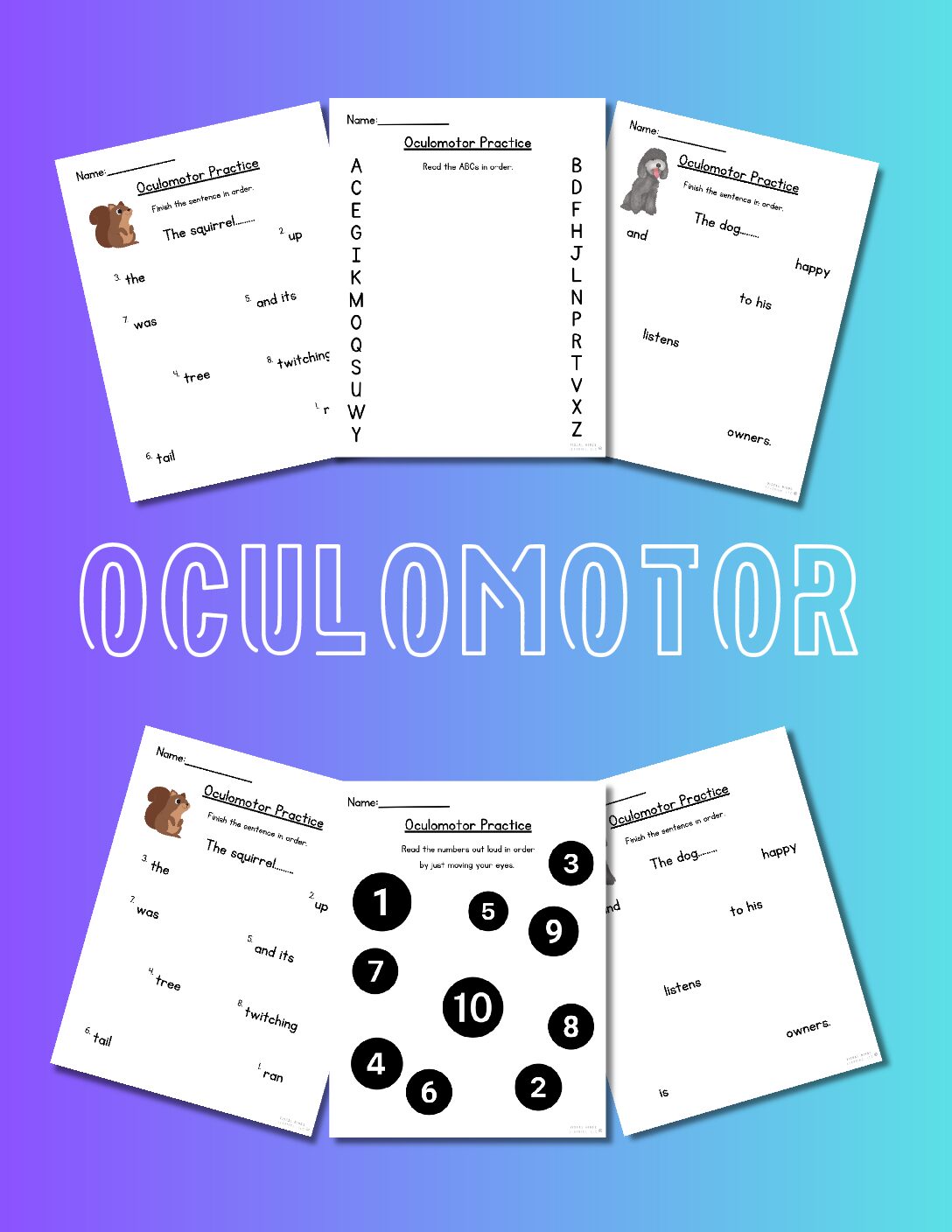 Oculomotor Activities 10 Pack